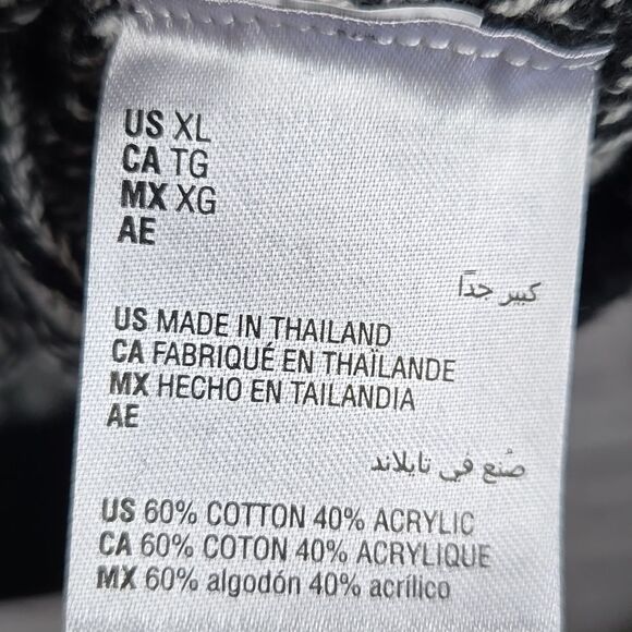 INC Men's Sweater NWT Cable Knit Black & White Ribbed Stripe Pullover Mock Neck - Picture 7 of 11